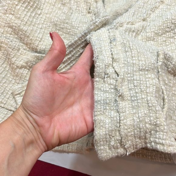 FP Beach TEXTURED KNIT cropped sweater button up cardigan pockets puff sleeve S - Picture 8 of 16